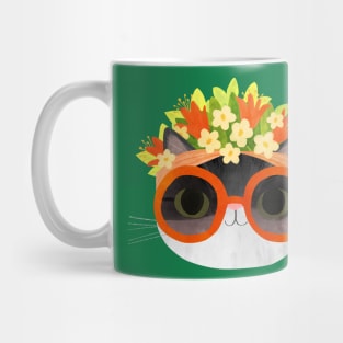 Summer Vibes Flower Crown Cat Mug